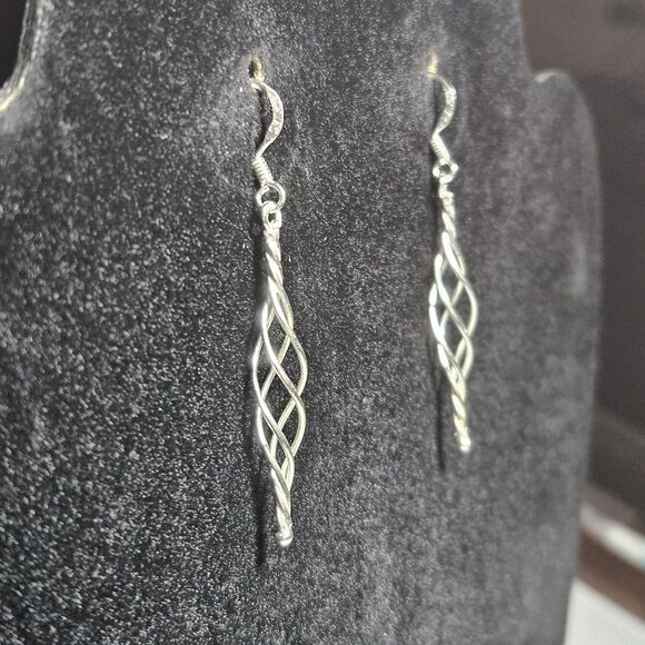 **Final Sale** MO Celtic Twirl Dainty Weave Sterling 925 French Wire Hook Dangle - Picture 6 of 13